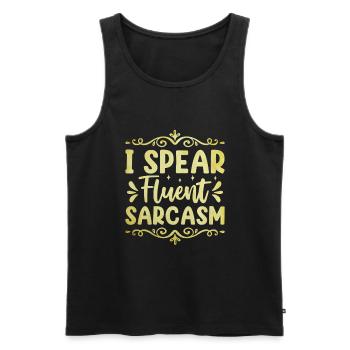 I Speer Fließend Sarkasmus Sarkasmus Sarkastisch - Männer Premium Bio Tank Top - Schwarz - Vorne - AI Model Male 178 light (178cm)
