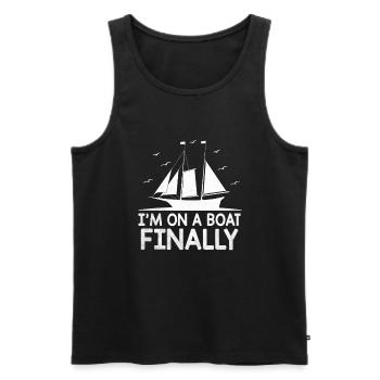 I'm On A Boat Paddle Boat - Men's Premium Organic Tank Top - black - Front - Michal (187cm)