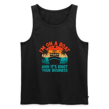 Ich bin auf einem Boot und es ist Knoten Ihr Geschäftspaddel - Männer Premium Bio Tank Top - Schwarz - Vorne - Michal (187cm)