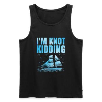 Ich mache Witze mit dem Paddelboot - Männer Premium Bio Tank Top - Schwarz - Vorne - Michal (187cm)