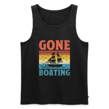 Gone Boating Paddle Boat - Men's Premium Organic Tank Top - black - Front - Michal (187cm)