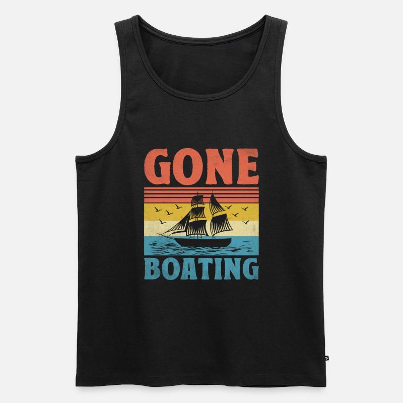 Gone Boating Paddelboot - Männer Premium Bio Tank Top - Schwarz