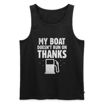 My Boat Doesnt Run On Thanks Paddle Boat - Men's Premium Organic Tank Top - black - Front - AI Model Male 178 light (178cm)