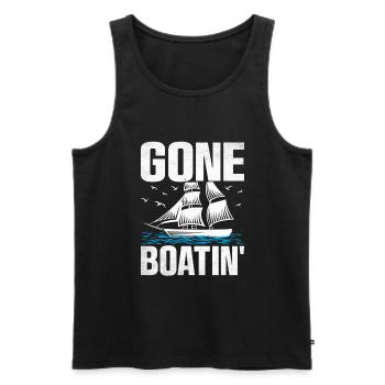 Pédalo Gone Boatin' - Débardeur bio Premium Homme - noir - Devant - Michal (187cm)