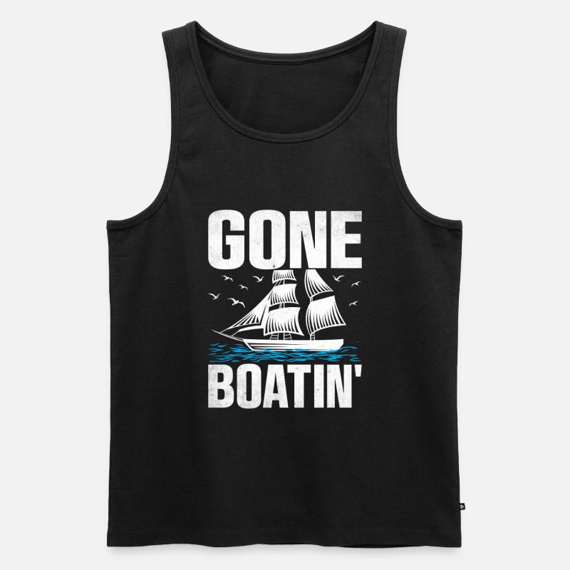 Gone Boatin' Paddelboot - Männer Premium Bio Tank Top - Schwarz