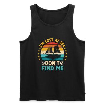 I'm Lost At Sea Don't Find Me Paddle Boat - Männer Premium Bio Tank Top - Schwarz - Vorne - Michal (187cm)