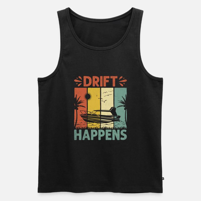 Drift Happens Paddelboot - Männer Premium Bio Tank Top - Schwarz
