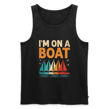 I'm On A Boat Paddle Boat - Men's Premium Organic Tank Top - black - Front - Michal (187cm)