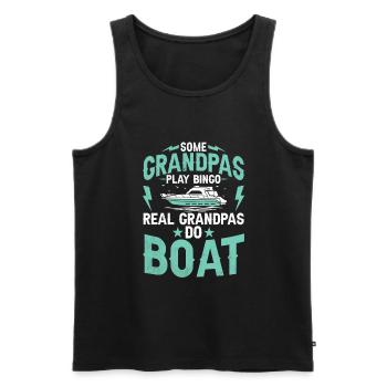 Certains grands-pères jouent au bingo de vrais grands-pères font du bateau - Débardeur bio Premium Homme - noir - Devant - Michal (187cm)