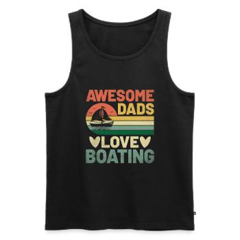 Awesome Dads Love Boating Paddle Boat - Männer Premium Bio Tank Top - Schwarz - Vorne - Michal (187cm)