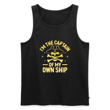 Ich bin der Kapitän meines eigenen Schiffes Piraten Jugend Design - Männer Premium Bio Tank Top - Schwarz - Vorne - AI Model Male 178 light (178cm)
