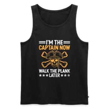 I'm The Captain Now Walk The Plank Later Pirat - Männer Premium Bio Tank Top - Schwarz - Vorne - AI Model Male 178 light (178cm)