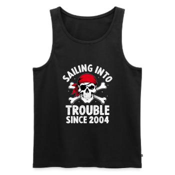 Segeln in Schwierigkeiten seit 2004 Piratenjugend - Männer Premium Bio Tank Top - Schwarz - Vorne - AI Model Male 178 light (178cm)