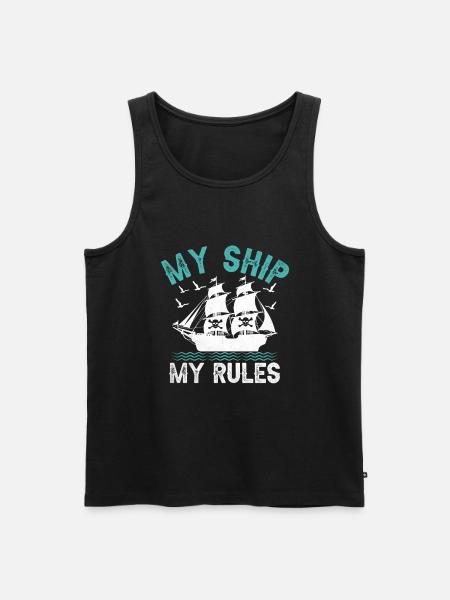My Ship My Rules Pirate Youth Design - Men's Premium Organic Tank Top - black