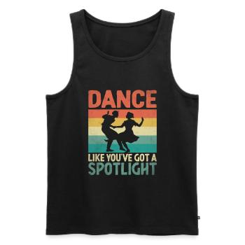 Tanzen Sie, als hätten Sie ein Rampenlicht zum Tanzen - Männer Premium Bio Tank Top - Schwarz - Vorne - AI Model Male 178 light (178cm)