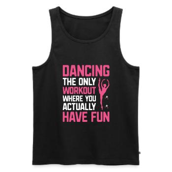 Tanzen ist das einzige Training, bei dem Sie tatsächlich - Männer Premium Bio Tank Top - Schwarz - Vorne - AI Model Male 178 light (178cm)