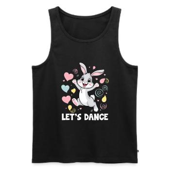 Un lapin qui danse, Dansons pour danser, danser - Débardeur bio Premium Homme - noir - Devant - Michal (187cm)