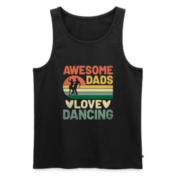 Awesome Dads Love Dancing For Dancing Dancer - Men's Premium Organic Tank Top - black - Front - AI Model Male 178 light (178cm)
