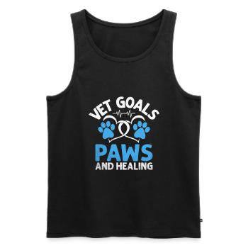 Vet Goals Paws And Healing Verterinarian Animal - Men's Premium Organic Tank Top - black - Front - Michal (187cm)