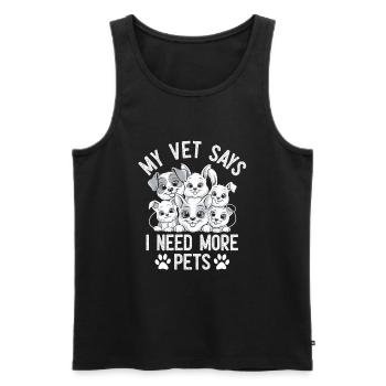 Mein Tierarzt sagt, ich brauche mehr Haustiere Vielseitiges Tier - Männer Premium Bio Tank Top - Schwarz - Vorne - AI Model Male 178 light (178cm)