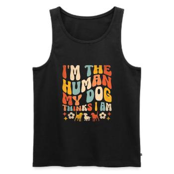 Ich bin der Mensch, der mein Hund für einen Vielseitigkeitstäter hält - Männer Premium Bio Tank Top - Schwarz - Vorne - Michal (187cm)