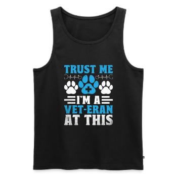 Trust Me I'm A Vet Eran At This Verterinarian - Men's Premium Organic Tank Top - black - Front - Michal (187cm)