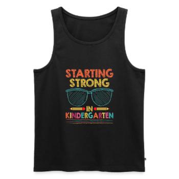 Starting Strong In Kindergarten School Teacher - Men's Premium Organic Tank Top - black - Front - Michal (187cm)