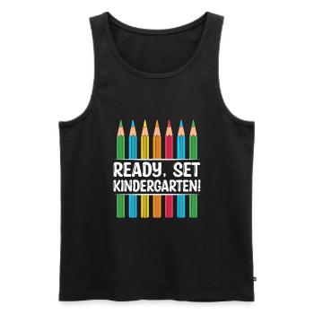 Ready Set Kindergarten School Teacher Students - Men's Premium Organic Tank Top - black - Front - Michal (187cm)