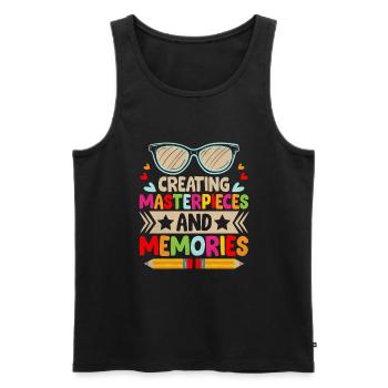 Creating Masterpieces And Memories School Teacher - Men's Premium Organic Tank Top - black - Front - Michal (187cm)