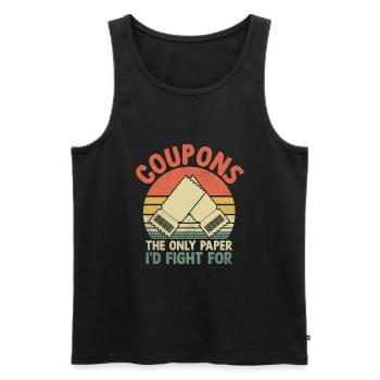 Coupons Das einzige Papier, für das ich kämpfen würde Couponer - Männer Premium Bio Tank Top - Schwarz - Vorne - Michal (187cm)