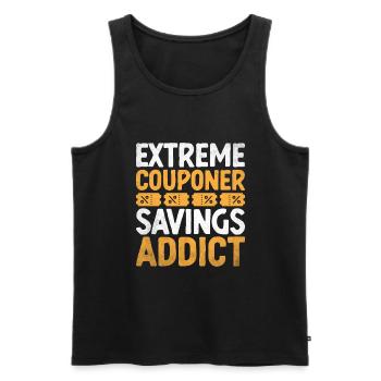 Extreme Couponer Savings Addict Couponer Shopper - Men's Premium Organic Tank Top - black - Front - Michal (187cm)