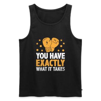 Du hast genau das Zeug zum Boxsport - Männer Premium Bio Tank Top - Schwarz - Vorne - AI Model Male 178 light (178cm)