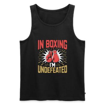 En boxe, je suis un boxeur invaincu, un sportif, un athlète de gymnastique - Débardeur bio Premium Homme - noir - Devant - AI Model Male 178 light (178cm)