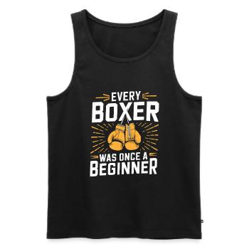 Chaque boxeur était autrefois un boxeur débutant Sports - Débardeur bio Premium Homme - noir - Devant - AI Model Male 178 light (178cm)