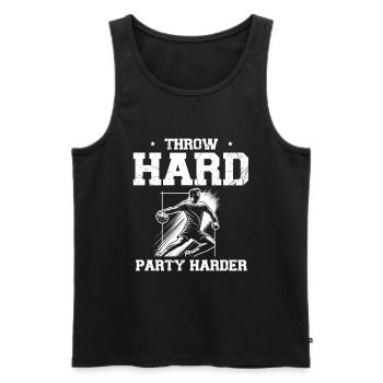 Throw Hard Party Harder Handball Sports Athlete - Men's Premium Organic Tank Top - black - Front - Michal (187cm)