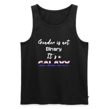 Gender is not binary. It's a Galaxy! - Gender fluid - Men's Premium Organic Tank Top - black - Front - AI Model Male 178 light (178cm)