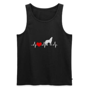 Un cœur pour Le Loup - Débardeur bio Premium Homme - noir - Devant - Michal (187cm)