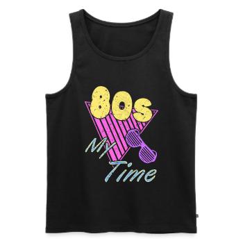 80er Jahre 80s 1980er Geschenk Retro Nostalgie - Men's Premium Organic Tank Top - black - Front - Michal (187cm)