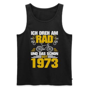 Drehe Am Rad Radfahrer 1973 Geboren Geburtstag - Männer Premium Bio Tank Top - Schwarz - Vorne - Michal (187cm)