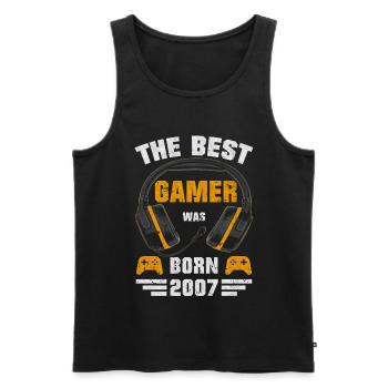 Gaming Birthday Gamer 2007 Born Gift - Men's Premium Organic Tank Top - black - Front - Michal (187cm)