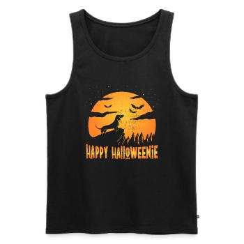Happy Halloweiner Halloween Dachshund Weiner Dog - Men's Premium Organic Tank Top - black - Front - AI Model Male 178 light (178cm)