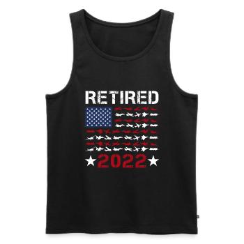 Pensionierter Pilot 2022 USA Flag Airplanes Aviation - Männer Premium Bio Tank Top - Schwarz - Vorne - Michal (187cm)