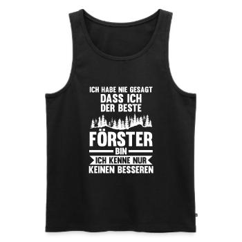 Waldarbeiter Holzfäller Waldarbeit Förster - Männer Premium Bio Tank Top - Schwarz - Vorne - Michal (187cm)