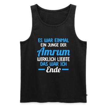 Nordsee Amrum - Männer Premium Bio Tank Top - Schwarz - Vorne - AI Model Male 178 light (178cm)