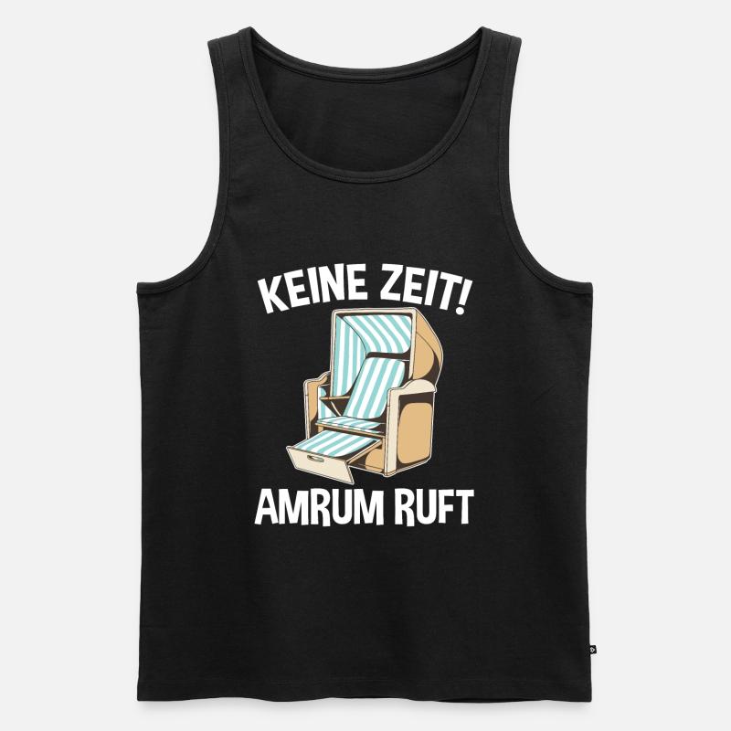 Nordsee Amrum - Männer Premium Bio Tank Top - Schwarz