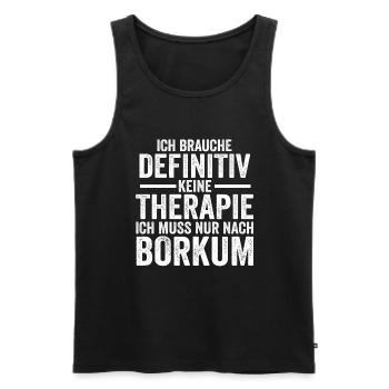Nordsee Borkum - Männer Premium Bio Tank Top - Schwarz - Vorne - Michal (187cm)