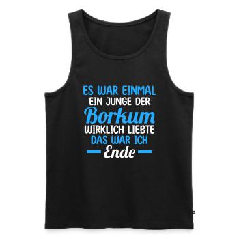 Nordsee Borkum - Männer Premium Bio Tank Top - Schwarz - Vorne - Michal (187cm)