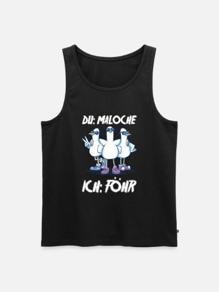 Nordsee Tauben Föhr - Männer Premium Bio Tank Top - Schwarz