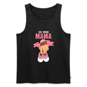 Mutter 2023 Schwanger Werdende Mama - Männer Premium Bio Tank Top - Schwarz - Vorne - AI Model Male 178 light (178cm)
