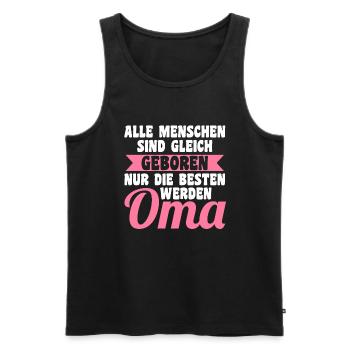 Großmutter Großmama Omi Oma - Männer Premium Bio Tank Top - Schwarz - Vorne - Michal (187cm)
